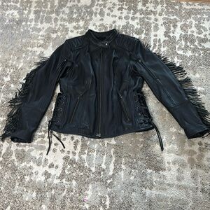 Harley Davidson fringed leather jacket
